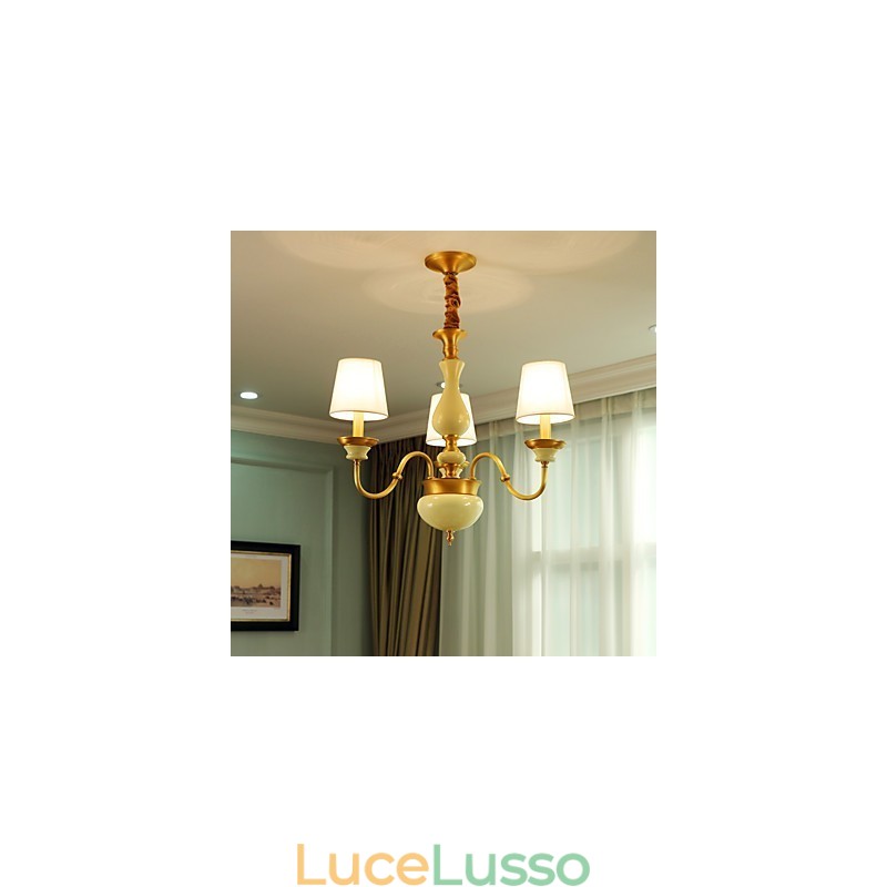 Lampadario tutto in rame Lampadario decorativo in giada