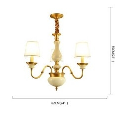 Lampadario tutto in rame Lampadario decorativo in giada