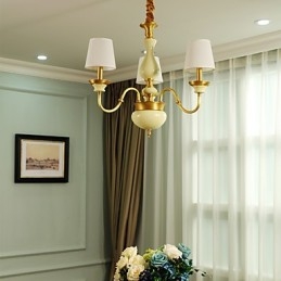 Lampadario tutto in rame Lampadario decorativo in giada