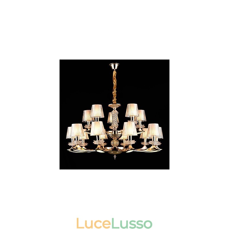 Lampada a sospensione in lega di zinco Caratteristica per cristallo Mini stile metallo negozi interni 15 lampadine