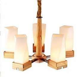 Semplice illuminazione artistica in legno massello Lampada da soffitto creativa Living