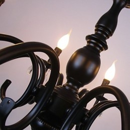 Lampadario in stile europeo, lampada a candela, lampada di cristallo, lampada artistica in ferro semplice, lampada decorativa