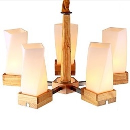 Semplice illuminazione artistica in legno massello Lampada da soffitto creativa Living