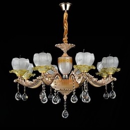 Caratteristica tradizionale classica in lega di zinco per lampadario in metallo con 8 lampadine in stile mini cristallo