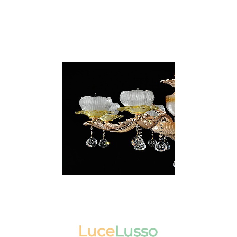 Caratteristica tradizionale classica in lega di zinco per lampadario in metallo con 8 lampadine in stile mini cristallo