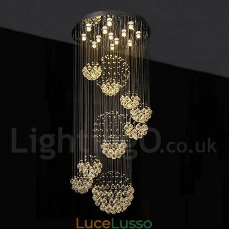 Lampadario moderno a sospensione in cristallo da 5 metri di lunghezza extra, lampadario a sospensione per la casa, lampade e infissi Lampadario moderno a sospensione in cristallo da 5 metri di lunghezza extra, lampadario a sospensione per la casa, lampade e infissi
