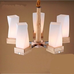 Semplice illuminazione artistica in legno massello Lampada da soffitto creativa Living
