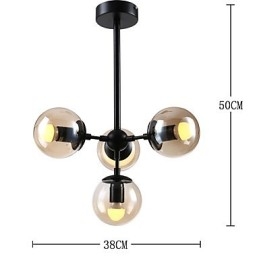 Lampada a sospensione in metallo e vetro in stile europeo moderno a quattro luci Modo, lampadario industriale decorativo per foyer