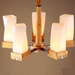 Semplice illuminazione artistica in legno massello Lampada da soffitto creativa Living