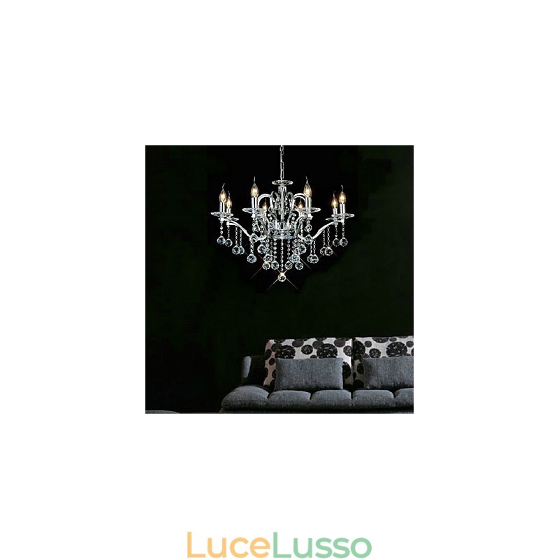 Elegante lampadario di cristallo con 8 luci