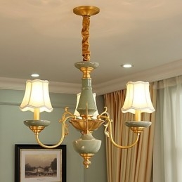 Lampadario tutto in rame Lampadario decorativo in giada OP0