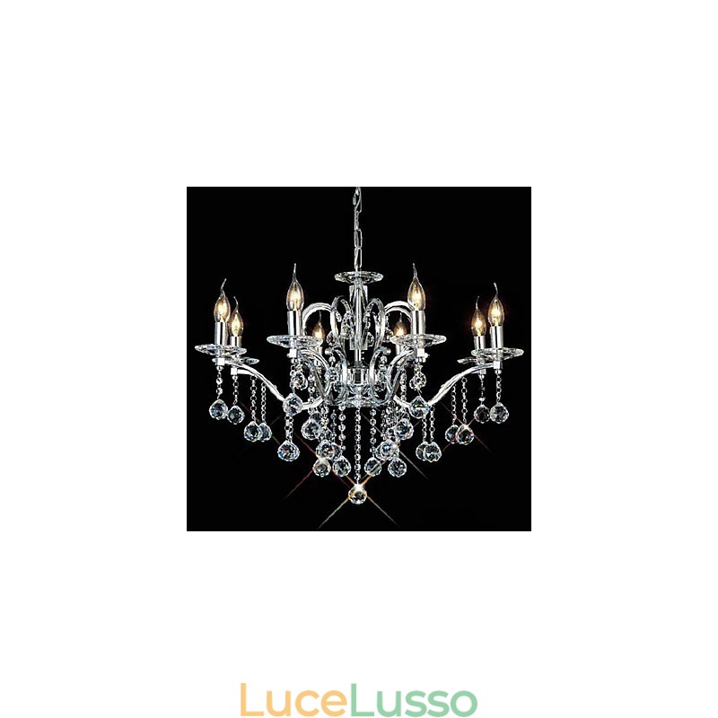 Elegante lampadario di cristallo con 8 luci