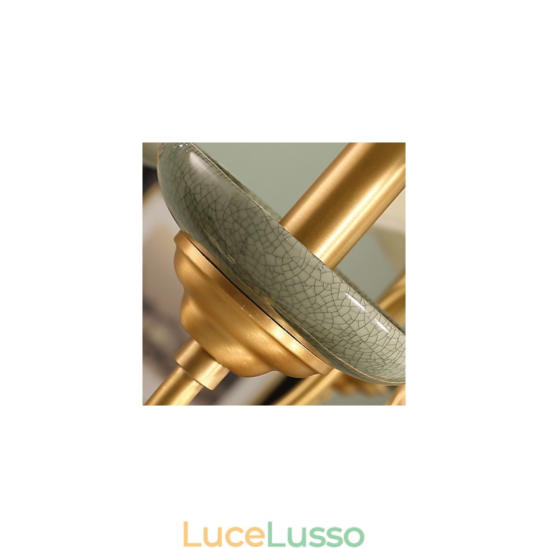 Lampadario tutto in rame Lampadario decorativo in giada OP0