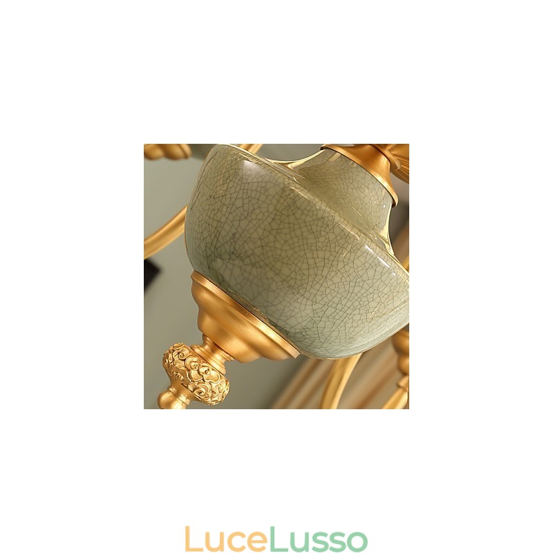 Lampadario tutto in rame Lampadario decorativo in giada OP0