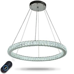 Lampada a sospensione da soffitto ad anello dimmerabile, lampadario moderno, illuminazione interna con telecomando