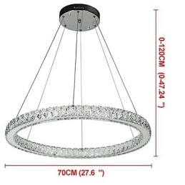 Lampada a sospensione da soffitto ad anello dimmerabile, lampadario moderno, illuminazione interna con telecomando