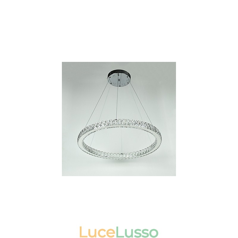 Lampada a sospensione da soffitto ad anello dimmerabile, lampadario moderno, illuminazione interna con telecomando