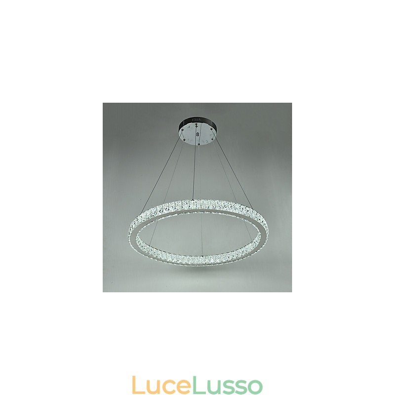 Lampada a sospensione da soffitto ad anello dimmerabile, lampadario moderno, illuminazione interna con telecomando