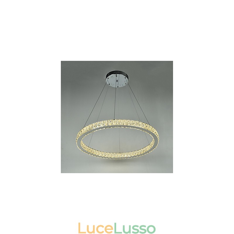 Lampada a sospensione da soffitto ad anello dimmerabile, lampadario moderno, illuminazione interna con telecomando