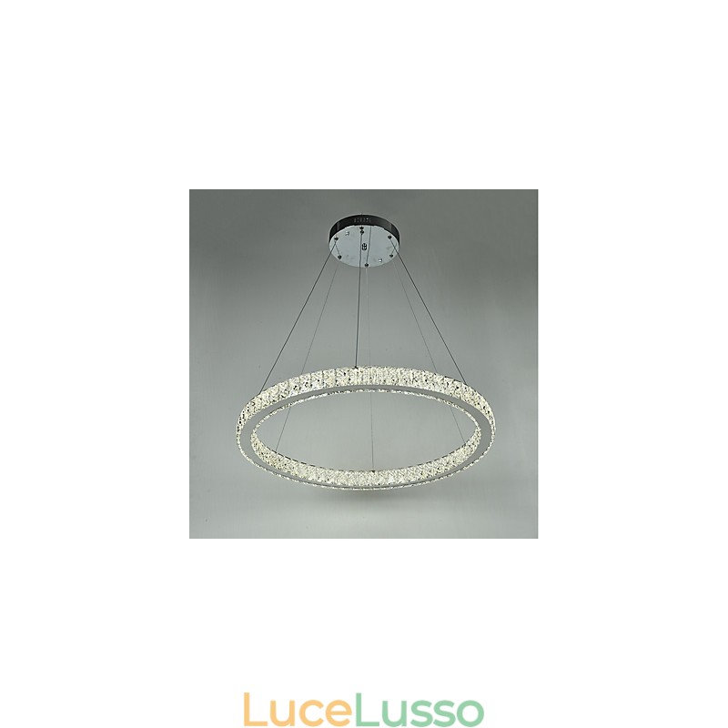 Lampada a sospensione da soffitto ad anello dimmerabile, lampadario moderno, illuminazione interna con telecomando