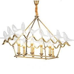 Lampadario in metallo moderno e contemporaneo in ottone per designer