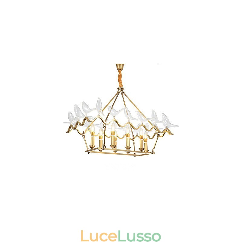 Lampadario in metallo moderno e contemporaneo in ottone per designer