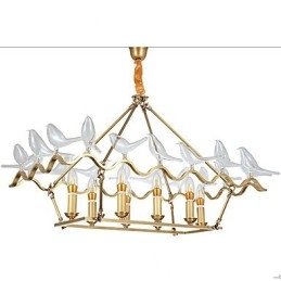Lampadario in metallo moderno e contemporaneo in ottone per designer