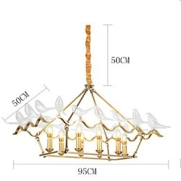Lampadario in metallo moderno e contemporaneo in ottone per designer