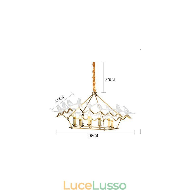 Lampadario in metallo moderno e contemporaneo in ottone per designer