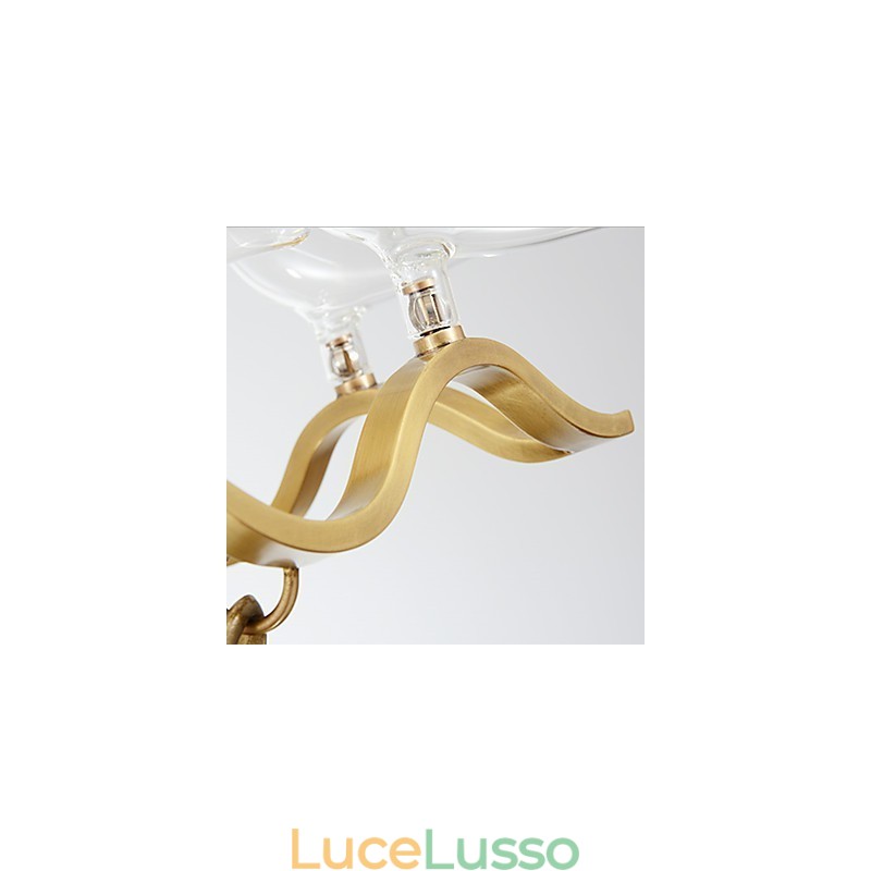 Lampadario in metallo moderno e contemporaneo in ottone per designer