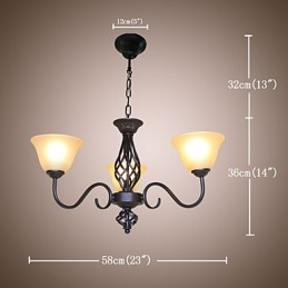 Tradizionale Classico Rustico Lodge Vintage Retro Country Altri Caratteristica per Mini Stile Designer Lampadario in metallo
