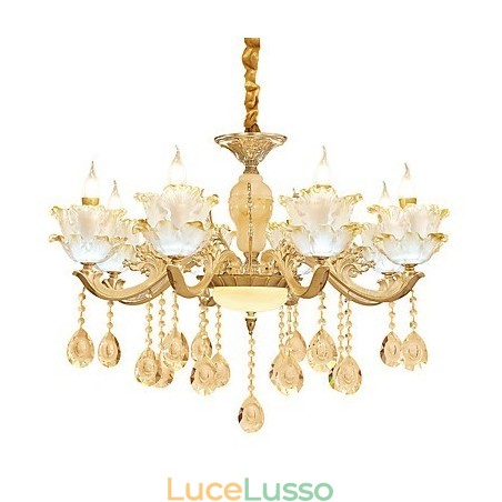 Lampadario in lega di zinco con cristallo in stile europeo Lampadario in lega di zinco con cristallo in stile europeo