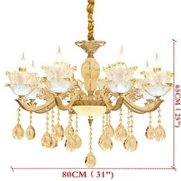 Lampadario in lega di zinco con cristallo in stile europeo