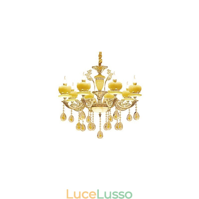 Lampadario in lega di zinco con cristallo in stile europeo