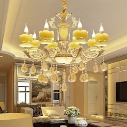 Lampadario in lega di zinco con cristallo in stile europeo