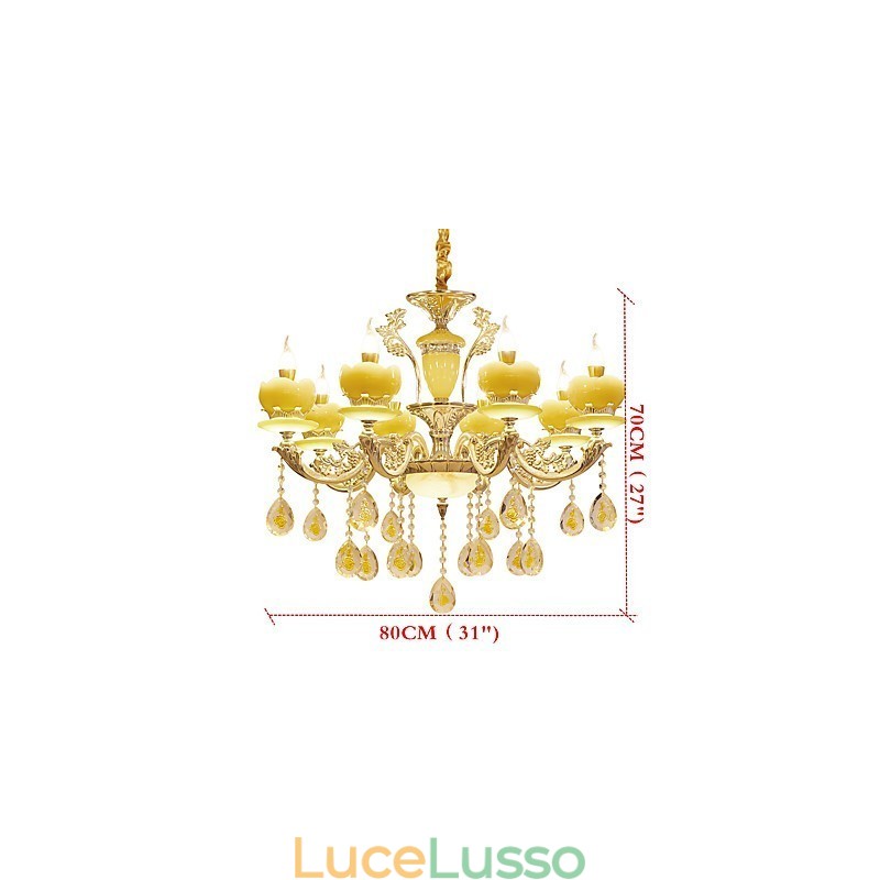 Lampadario in lega di zinco con cristallo in stile europeo