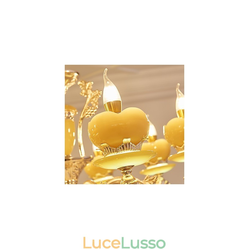 Lampadario in lega di zinco con cristallo in stile europeo