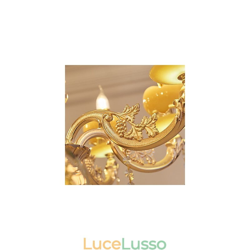 Lampadario in lega di zinco con cristallo in stile europeo