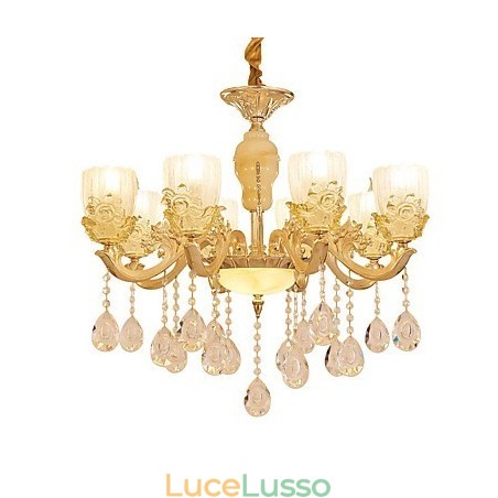 Lampadario in lega di zinco con cristallo in stile europeo