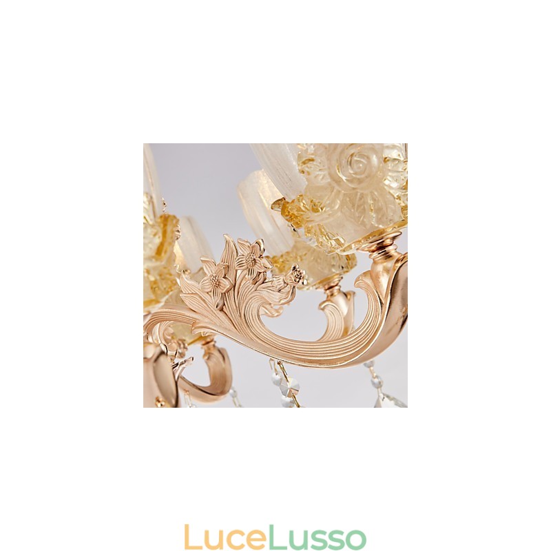 Lampadario in lega di zinco con cristallo in stile europeo