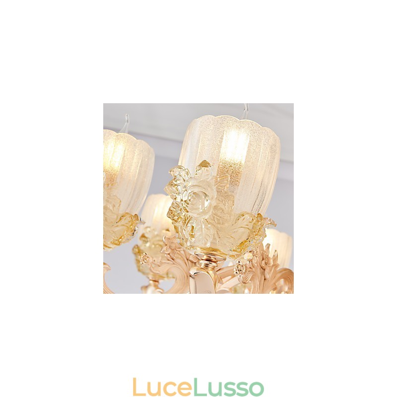 Lampadario in lega di zinco con cristallo in stile europeo