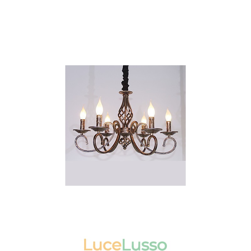 Lampada retrò semplice Lampada color rame Lampada a candela