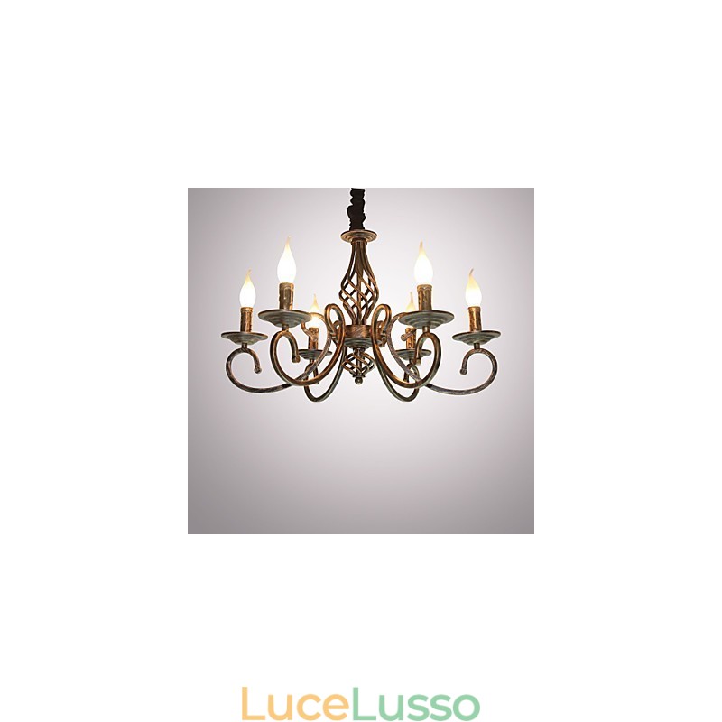 Lampada retrò semplice Lampada color rame Lampada a candela