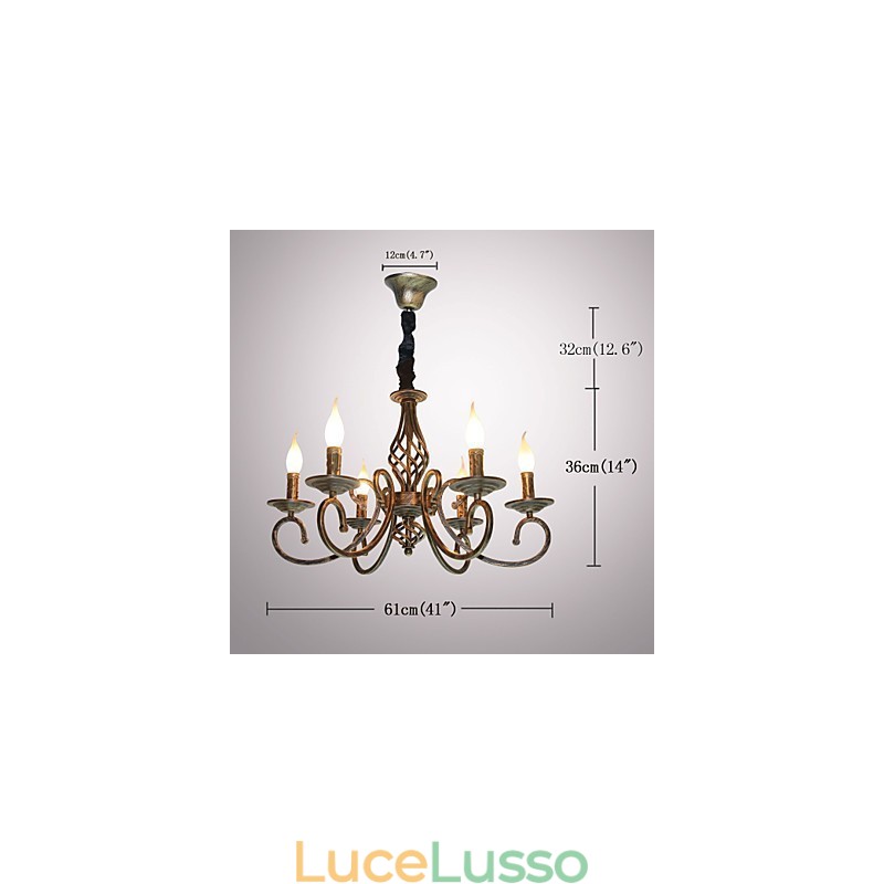 Lampada retrò semplice Lampada color rame Lampada a candela