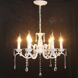 Lampadario moderno in cristallo Mini candela stile lampada in ferro Lampade
