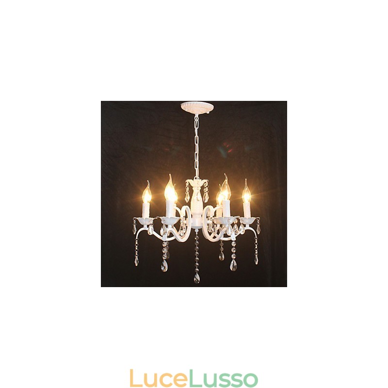 Lampadario moderno in cristallo Mini candela stile lampada in ferro Lampade