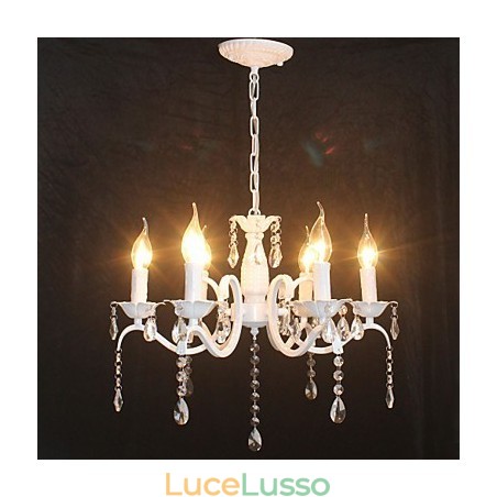 Lampadario moderno in cristallo Mini candela stile lampada in ferro Lampade Lampadario moderno in cristallo Mini candela stile lampada in ferro Lampade