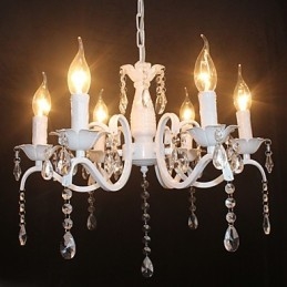 Lampadario moderno in cristallo Mini candela stile lampada in ferro Lampade