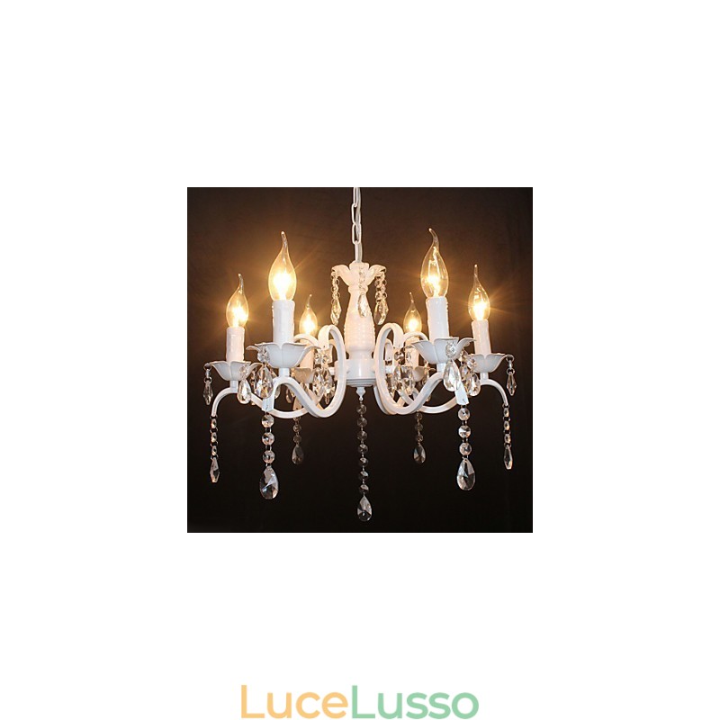 Lampadario moderno in cristallo Mini candela stile lampada in ferro Lampade