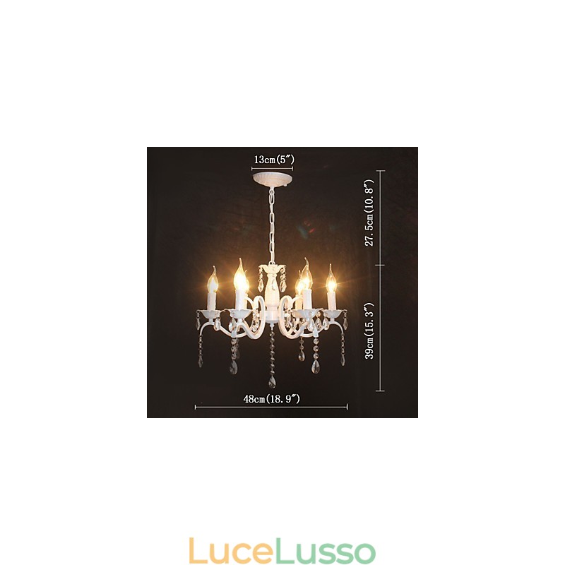 Lampadario moderno in cristallo Mini candela stile lampada in ferro Lampade